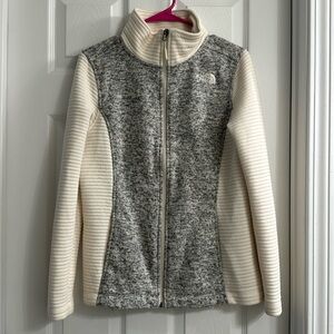 The North Face Women's Gray and Cream Cowl Neck Sweater